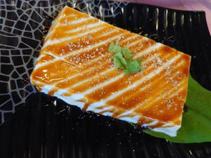 Tofu with peanut sauce 花生豆腐 at Lǜ Dǎo ZhúWū MěiShí Chéng 綠島竹屋美食城 in Green Island