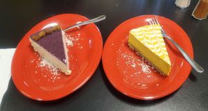 Berry cheesecake, pumpkin cheesecake at Rawk Star Cafe and Marketplace in Oldsmar