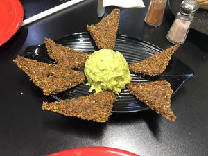 Raw cracker with guacamole   at Rawk Star Cafe and Marketplace in Oldsmar
