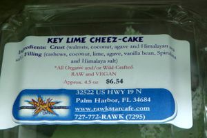 A snap shot of the ingredients in the raw vegan Key Lime Cheesecake. at Rawk Star Cafe and Marketplace in Oldsmar