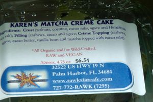 A snap shot of the ingredients on one of the delicious Rawkstar raw, vegan cakes. at Rawk Star Cafe and Marketplace in Oldsmar