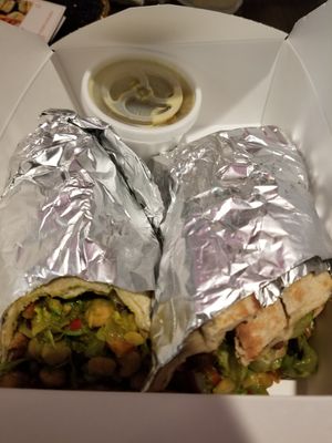 Wrap with Chickpeas at Greenhaus Eatery in San Diego