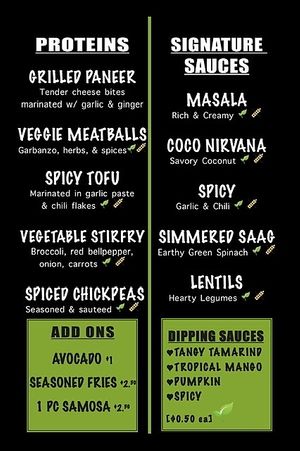 Pick a protein and signature sauce  at Greenhaus Eatery in San Diego