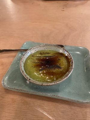 Delicious avocado brûlée  at Green Sushi  in Sao Paulo