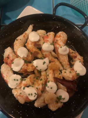 gambas veganas at Chez Kessler in Barcelona