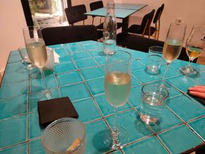 Some Drinks from the owner at Chez Kessler in Barcelona