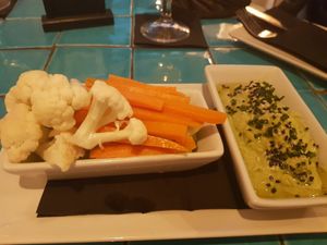 Basil hummus at Chez Kessler in Barcelona