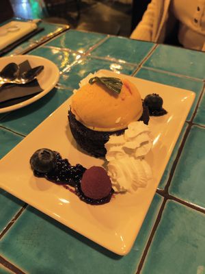 Chocolate coulant at Chez Kessler in Barcelona