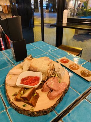 The cheese and charcuterie platter is SO GOOD  at Chez Kessler in Barcelona