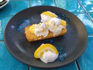 Lemon cake at Chez Kessler in Barcelona