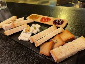 Delicious vegan cheese platter   at Chez Kessler in Barcelona