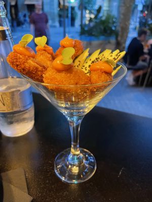 Vegan prawns  at Chez Kessler in Barcelona