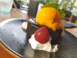 Lava cake at Chez Kessler in Barcelona