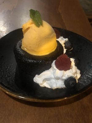 Coulant de chocolate  at Chez Kessler in Barcelona