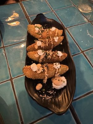Fried avocados  at Chez Kessler in Barcelona