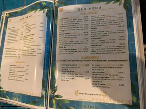 Full menu in English  at Chez Kessler in Barcelona