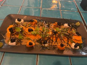 Salmon carpaccio  at Chez Kessler in Barcelona