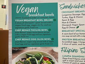 Mama Go’s Filipino cuisine at SFO - Vegan breakfast bowls menu   at SFO - Mama Go's Filipino Cuisine - T1 in South San Francisco