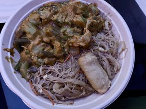 Combo meal with vegan pancit at SFO - Mama Go's Filipino Cuisine - T1 in South San Francisco