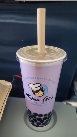 Ube Latte at SFO - Mama Go's Filipino Cuisine - T1 in South San Francisco
