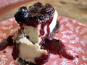 Vegan Baked New York Cheese Cake at Kombucha Cafe in Murwillumbah