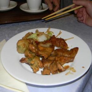 Some choice of soy meat (buffet) at Well Being in Cologne