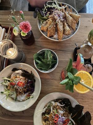 Dinner with bun Cha Gio and two starters  at Well Being in Cologne