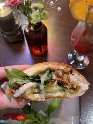 Close-up banh mi  at Well Being in Cologne