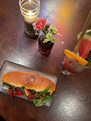 Banh Mi and drink  at Well Being in Cologne