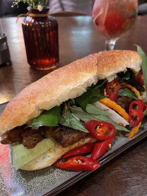 New one the menu: soy meat banh Mi  at Well Being in Cologne