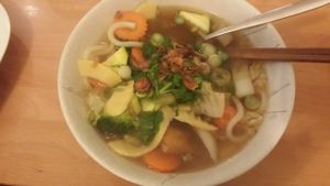Noodle Soup with Vegetables at Well Being in Cologne