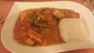 Sautéed Eggplant and Tofu at Well Being in Cologne