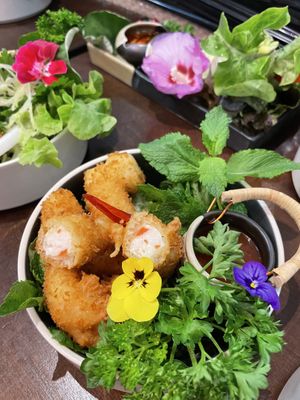 Shrimps vegan   at Well Being in Cologne