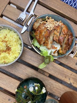 Duck with peanut sauce   at Well Being in Cologne