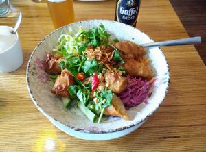 Salad with noodles at Well Being in Cologne