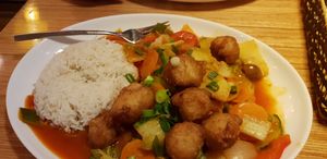 Sweet and sour tofu at Well Being in Cologne