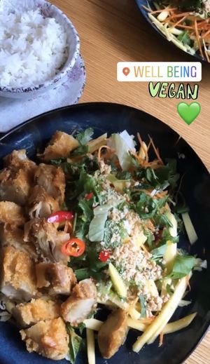 Vegane Ente mit Mangosalat und Vishsosse at Well Being in Cologne