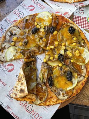vegan vegetable pizza  at Pizza Grande in Istanbul