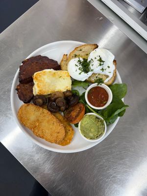 Vegetarian Big Breakfast at Tea Gardens Boatshed in Tea Gardens