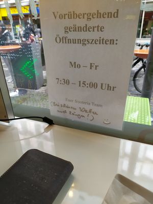 Updated opening times at Frooteria in Munich