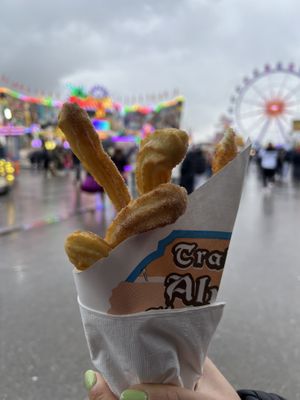 Churros with sugar and cinnamon   at Sternstangerl Churros Factory in Munich