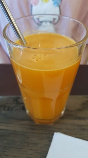 Feel Good: Carrot, Pineapple, Orange, Ginger, Turmeric, Lemon at Zeroism - Vegan Café & bakery in Ho Chi Minh City