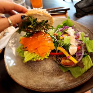 Bagel Smoked Carrot at Zeroism - Vegan Café & bakery in Ho Chi Minh City