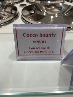 Vegan bounty (coconut and chocolate shavings) at La Magia del Gelato in Bientina