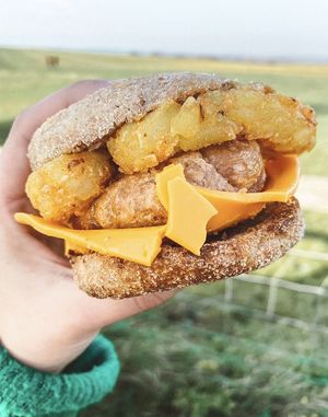 Vegan breakfast muffin at Temperance in Leamington Spa