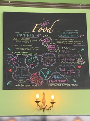 Example of hot food offerings   at Temperance in Leamington Spa