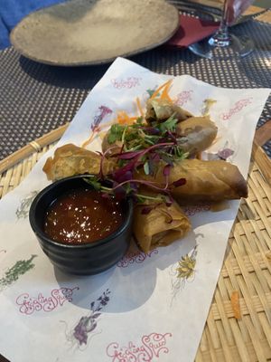 Vegan/veggie spring rolls   at Giggling Squid in Cheltenham
