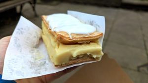 Vanilla slice at E Bella in Clitheroe