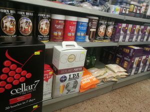 Home brewing at Pete's Shop in Pontypridd