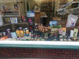 The shop window at Pete's Shop in Pontypridd